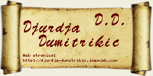 Đurđa Dumitrikić vizit kartica
